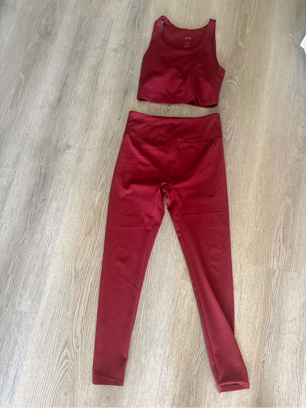 Girlfriend Collective Deep Red Set - Top Medium, Bottoms Large